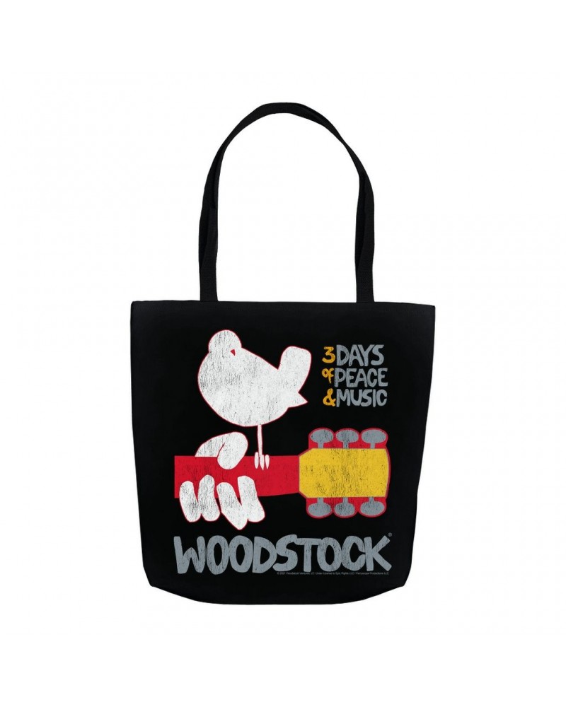 Woodstock Tote Bag | 3 Days Of Peace And Music Logo Bag $10.38 Bags