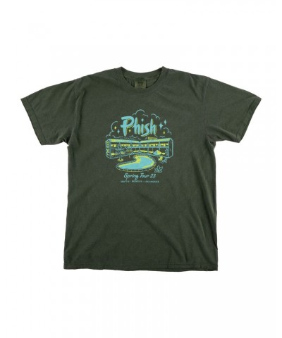 Phish Roadside Motel Spring Tour 2023 Tee on Hemp Green $17.50 Shirts