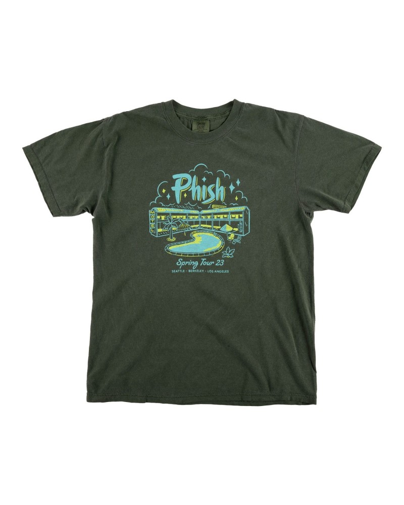 Phish Roadside Motel Spring Tour 2023 Tee on Hemp Green $17.50 Shirts