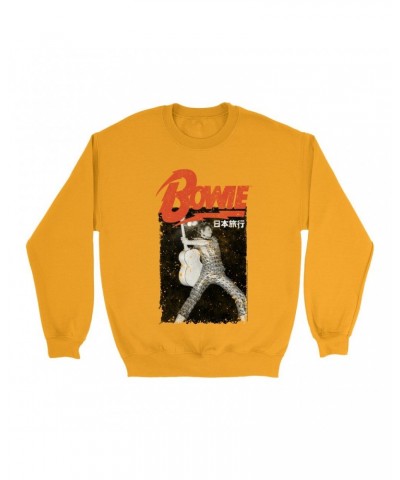 David Bowie Bright Colored Sweatshirt | Asia Concert Promotion Distressed Sweatshirt $12.23 Sweatshirts