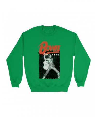 David Bowie Bright Colored Sweatshirt | Asia Concert Promotion Distressed Sweatshirt $12.23 Sweatshirts