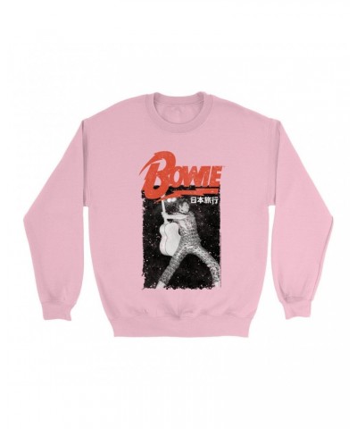 David Bowie Bright Colored Sweatshirt | Asia Concert Promotion Distressed Sweatshirt $12.23 Sweatshirts