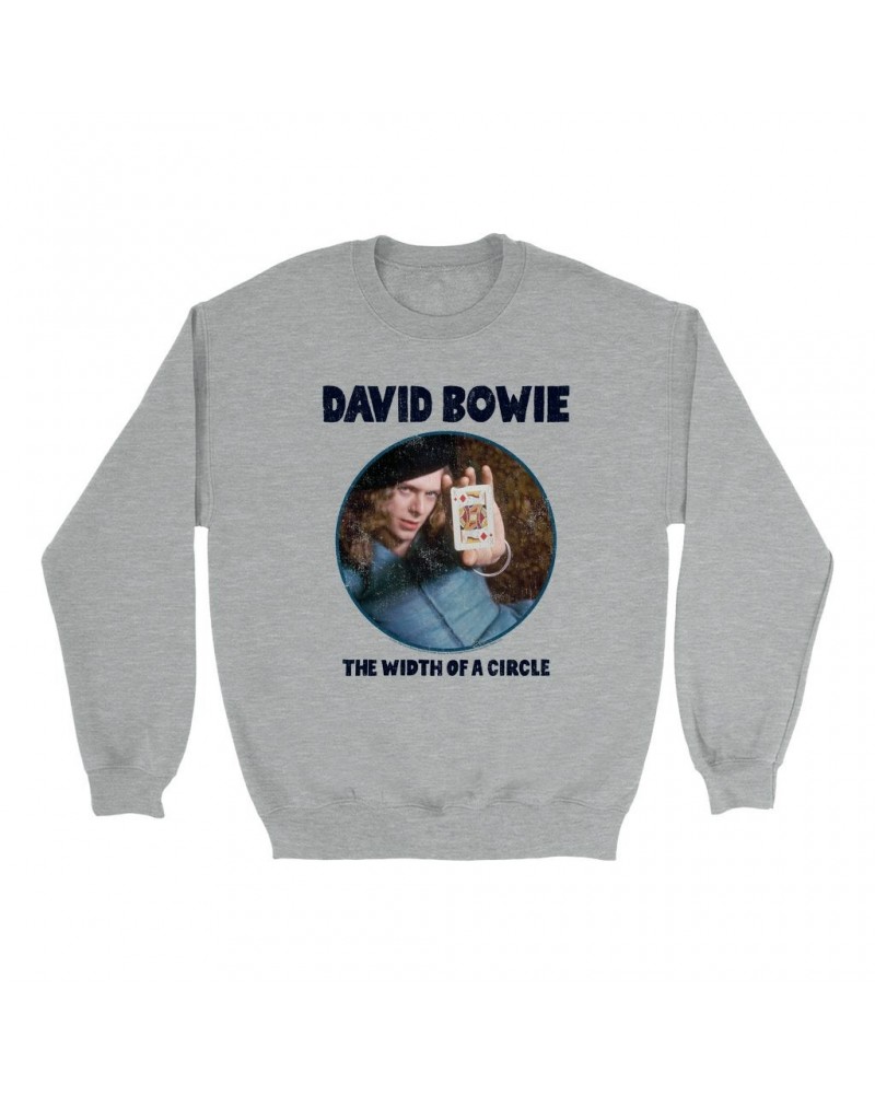 David Bowie Sweatshirt | The Width Of A Circle Album Image Distressed Sweatshirt $12.23 Sweatshirts