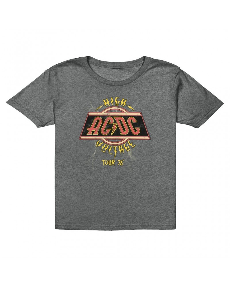 AC/DC Kids T-Shirt | High Voltage '76 Tour Lightning Image Kids T-Shirt $11.48 Kids